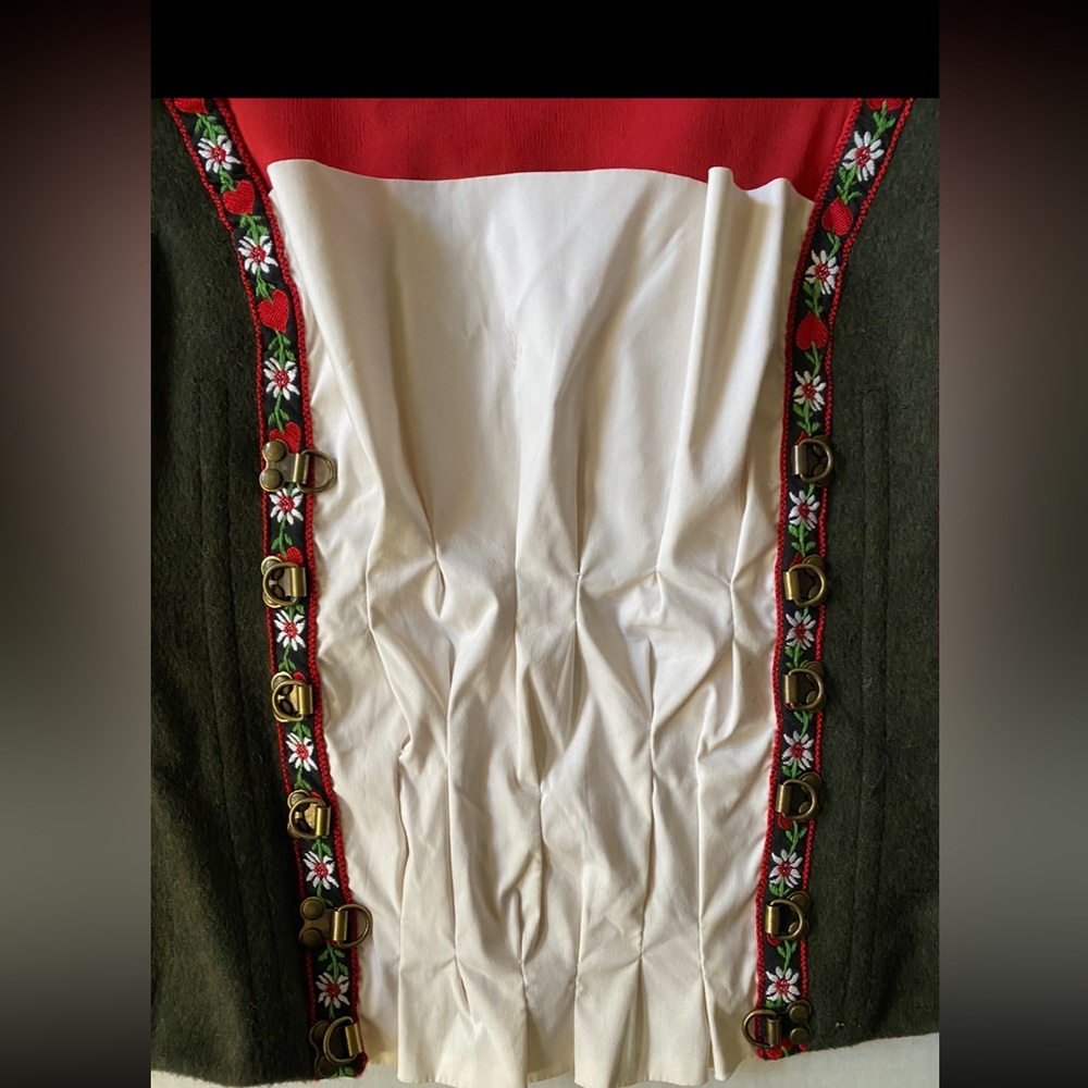 Rare VTG D & G Dolce & Gabbana Dirndl Denim Wool Bustier Size 42 - Picture 14 of 16